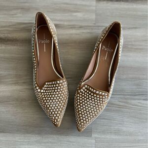 Linea Paolo 8 Brown Studded Pointed Toe Flats